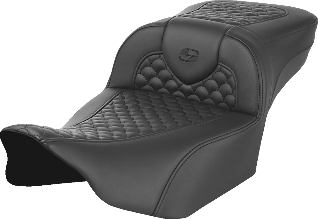 SADDLEMEN Roadsofa™ Seat - Dragon Scale Stitch - w/o Backrest - Extended Reach - FLTR/FLHX '23-'25 823-07-20900