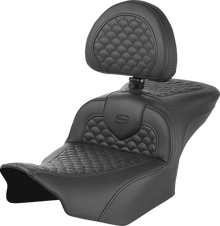 SADDLEMEN Roadsofa™ Seat - Dragon Scale Stitch - w/ Backrest - FLTR/FLHX '23-'25 823-07-208B0