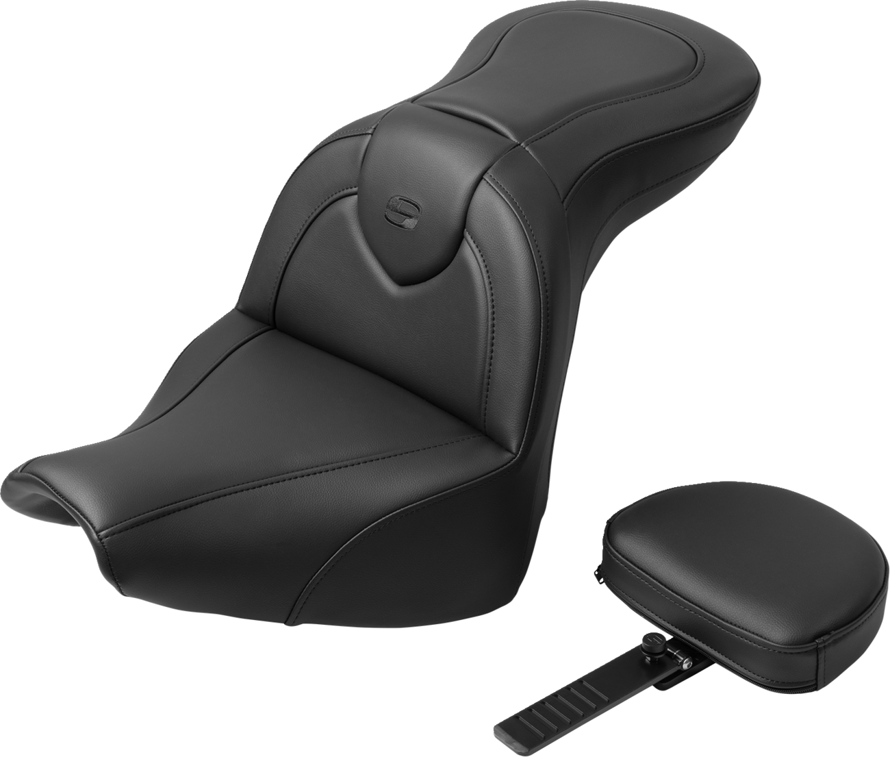 SADDLEMEN RoadSofa™ Seat - with Backrest - Black Stitch - FXBR/S '18-'20 818-31-187BR