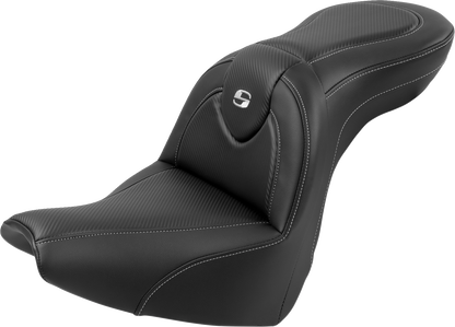 SADDLEMEN Roadsofa™ Seat - with Backrest - Carbon Fiber - FXBR/S '18-'20 818-31-185BR