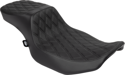 DRAG SPECIALTIES SEATS Performance Predator 2-Up Seat - Vinyl - Black Double Diamond Stitch - FLHX/FLTR '23-'24 4691B