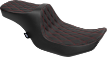 DRAG SPECIALTIES SEATS Predator III 2-Up Seat - Vinyl - Double Diamond - Red Stitching - FLT/FLH '23-'24 4690D