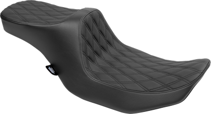DRAG SPECIALTIES SEATS Predator III 2-Up Seat - Vinyl - Double Diamond - Black Stitching - FLT/FLH '23-'24 4690B