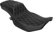 DRAG SPECIALTIES SEATS Performance Predator 2-Up Seat - Extended Reach - Vinyl - Silver Double Diamond Stitch 4691C