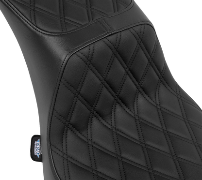 DRAG SPECIALTIES SEATS Performance Predator 2-Up Seat - Vinyl - Double Diamond - Black Thread - FL '00-'17 4689B