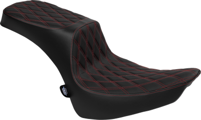 DRAG SPECIALTIES SEATS Performance Predator 2-Up Seat - Vinyl - Double Diamond - Red Thread - FL '00-'17 4689D