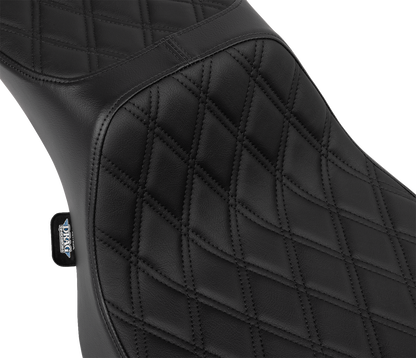 DRAG SPECIALTIES SEATS Performance Predator 2-Up Seat - Vinyl - Black Double Diamond Stitch - FLHX/FLTR '23-'24 4691B