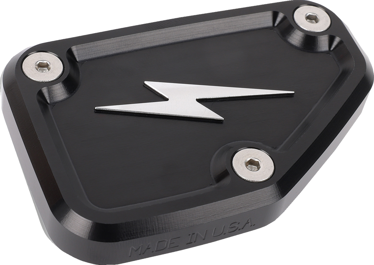 THRASHIN SUPPLY CO. Master Cylinder Cover - Brake - Front - Black/Twice-Cut TSC-3178-4