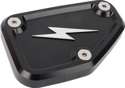 THRASHIN SUPPLY CO. Master Cylinder Cover - Brake - Front - Black/Twice-Cut TSC-3178-4