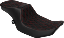 DRAG SPECIALTIES SEATS Predator 2-Up Seat - Vinyl - Double Diamond Red Stitch - w/o Backrest - FLT/FLH '23-'24 4692D