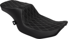 DRAG SPECIALTIES SEATS Predator 2-Up Seat - Vinyl - Double Diamond Silver Stitch - w/o Backrest - FLTR/FLHX '23-'24 4692C
