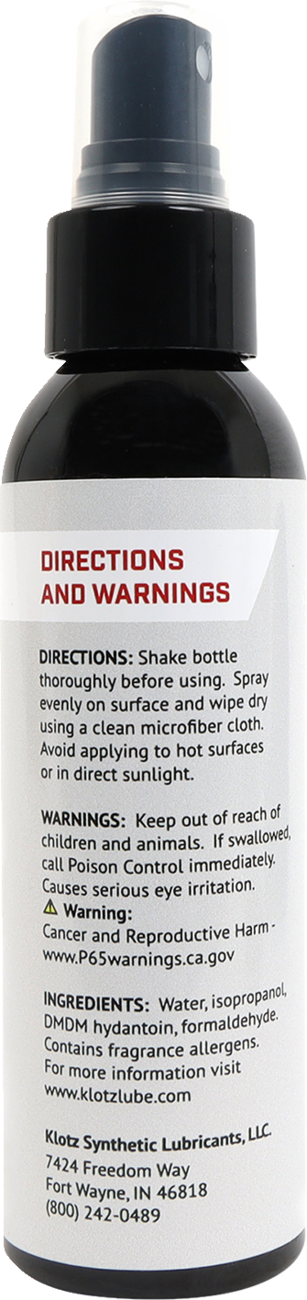 KLOTZ OIL Quick Detailer - 4 fl oz. KS-324