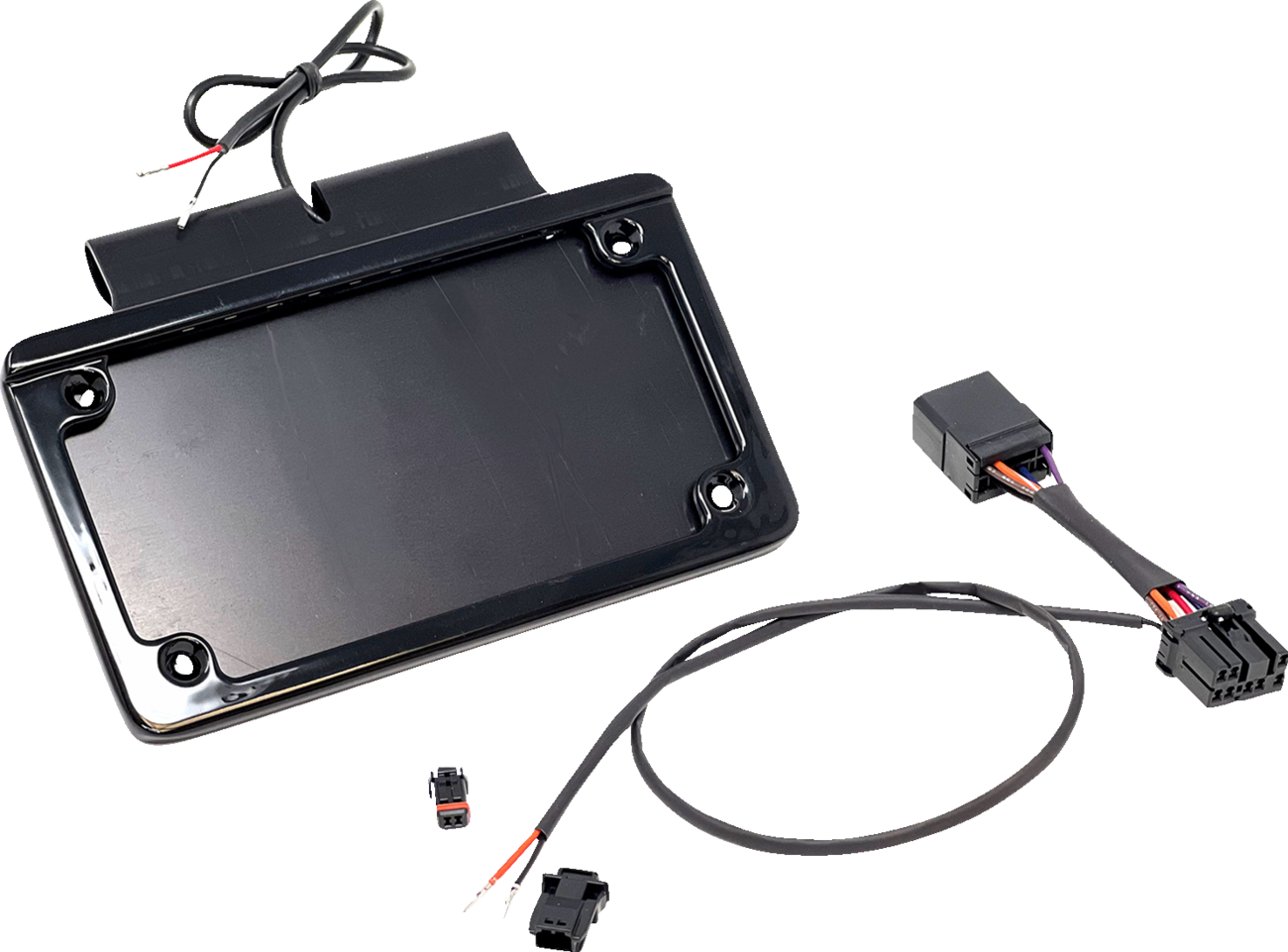 NAMZ Saddlebag Tag Holder w/ Illuminated License Plate Frame - '97 FLHR NIBTH-B01