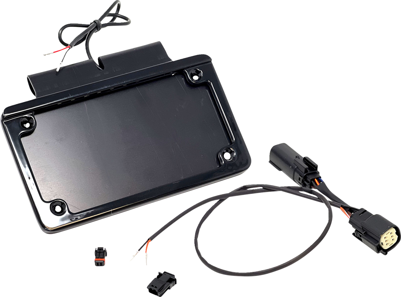 NAMZ Saddlebag Tag Holder w/ Illuminated License Plate Frame - '10 FLHX NIBTH-B02