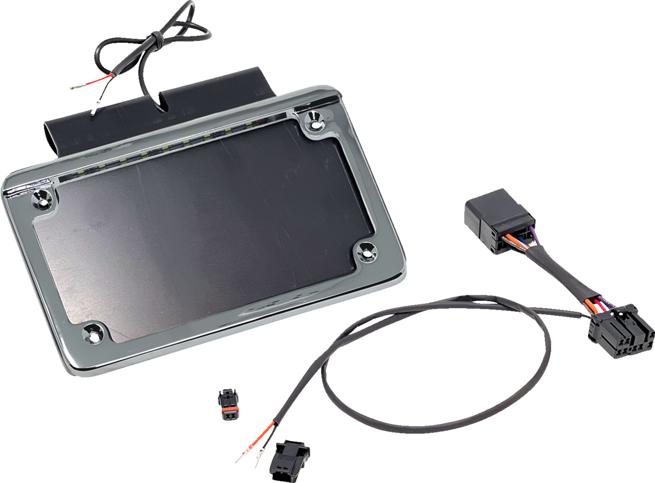 NAMZ Saddlebag Tag Holder w/ Illuminated License Plate Frame - '97 FLHR NIBTH-C01