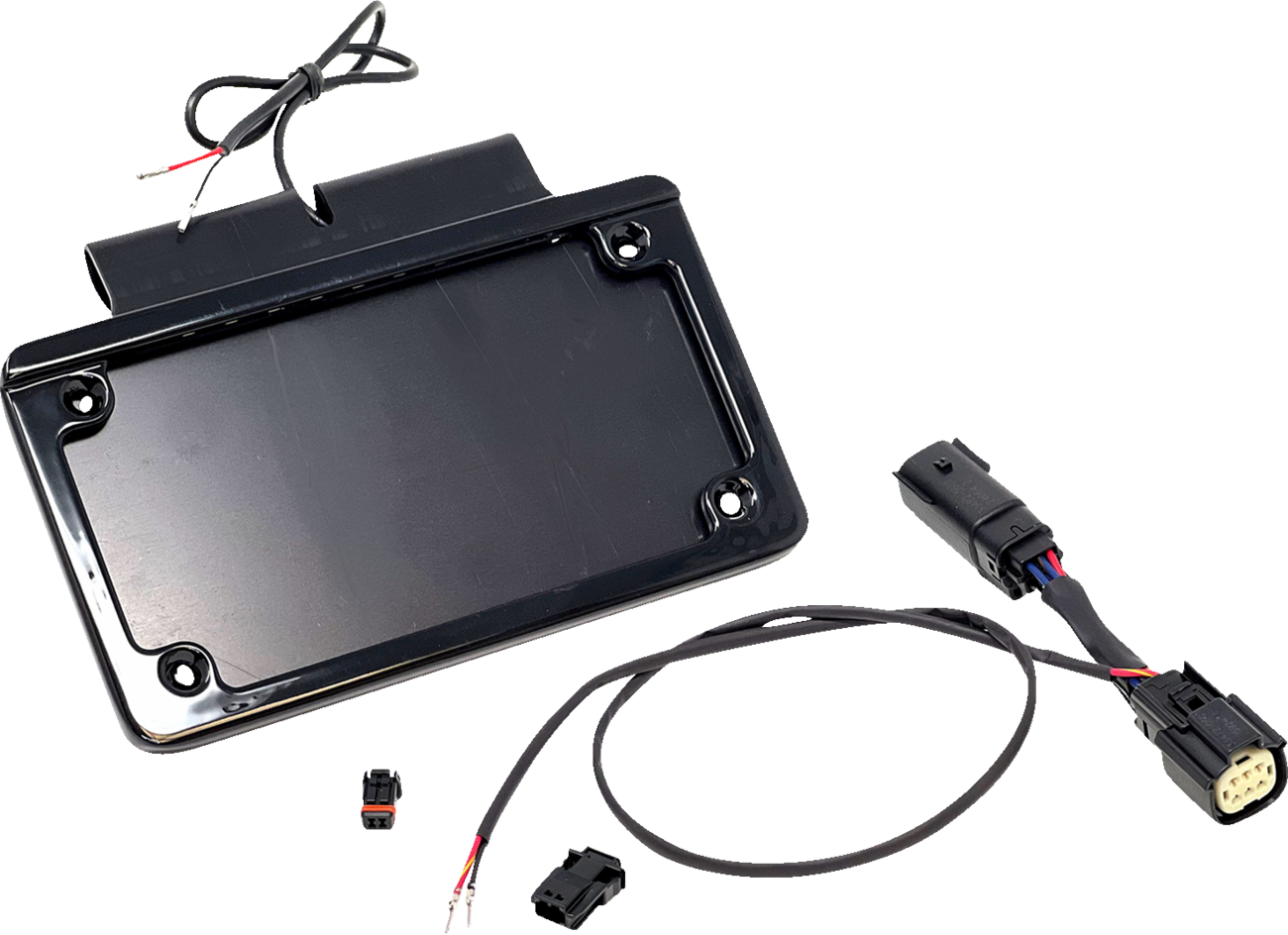NAMZ Saddlebag Tag Holder w/ Illuminated License Plate Frame - '14 FLHT NIBTH-B03