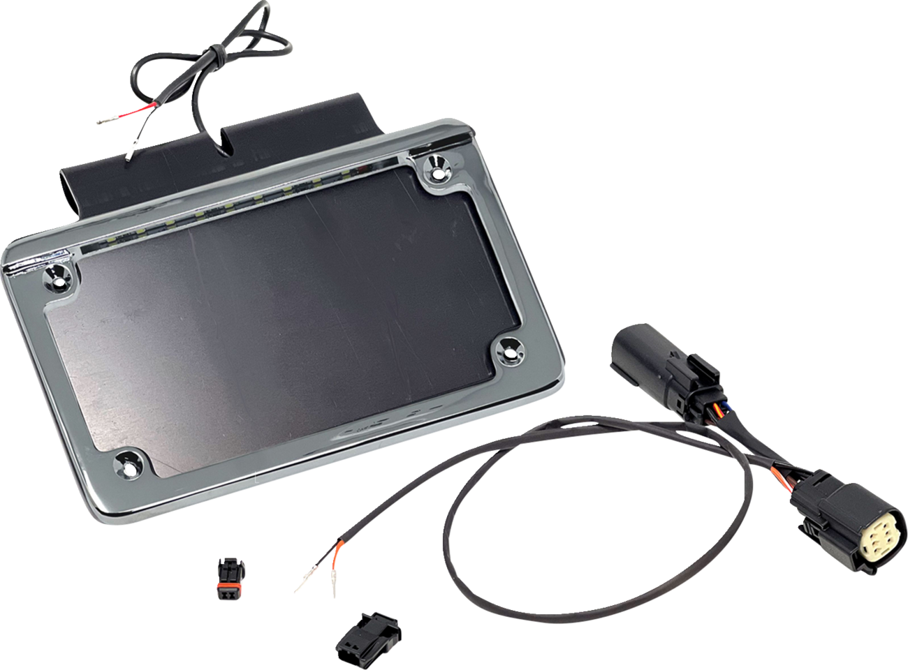 NAMZ Saddlebag Tag Holder w/ Illuminated License Plate Frame - '10 FLHX NIBTH-C02