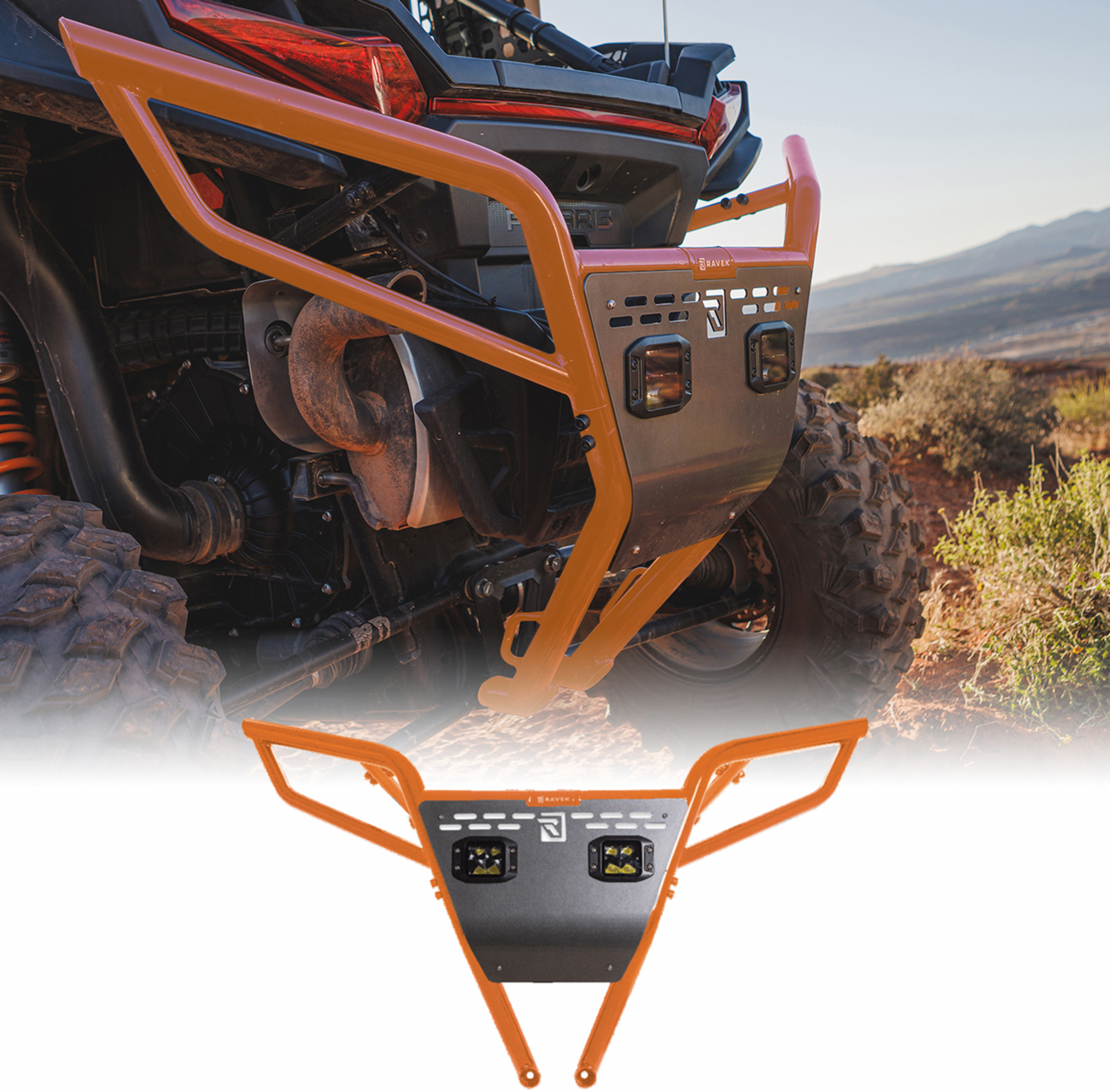 RAVEK Rear Bumper - Plug & Play Reverse LED Lighting - Polaris - RZR 64-308RDL