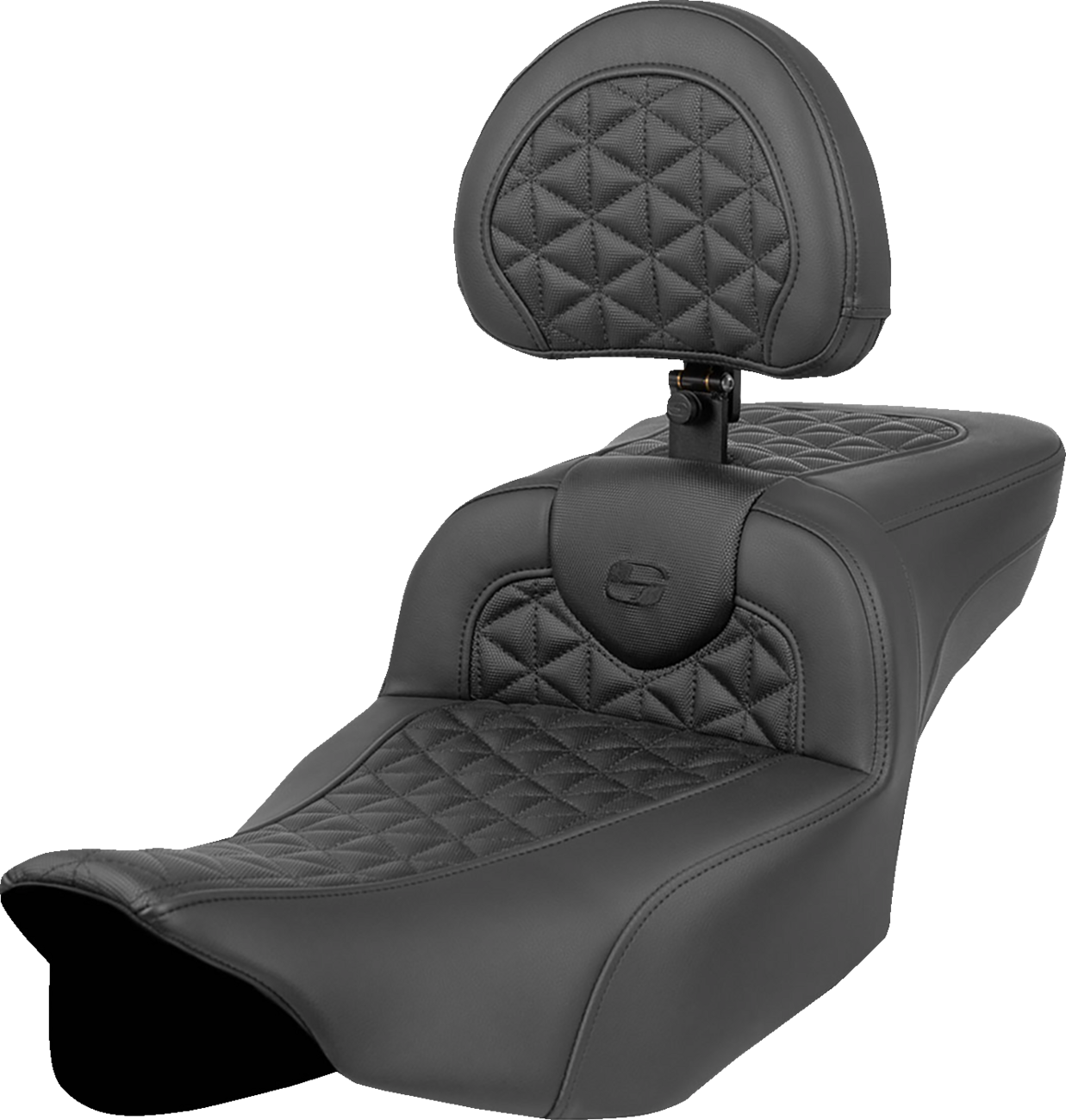 SADDLEMEN RoadSofa™ Tri Gripper Seat - Extended Reach - w/ Backrest - FLH/FLT '23-'24 823-07-211B0