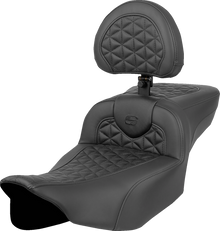 SADDLEMEN RoadSofa™ Tri Gripper Seat - Extended Reach - w/ Backrest - FLH/FLT '23-'24 823-07-211B0