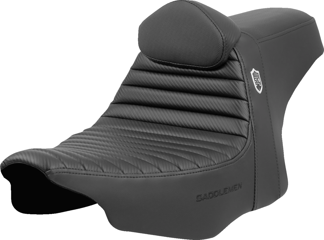 SADDLEMEN Pro Series SDC Performance Seat - Tuck-n-Roll - w/ Backrest - FLH/FLT '23-'24 SC82307TB