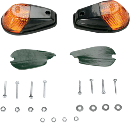 K&S TECHNOLOGIES Flush Mount Marker Lights - Black/Amber 25-8018