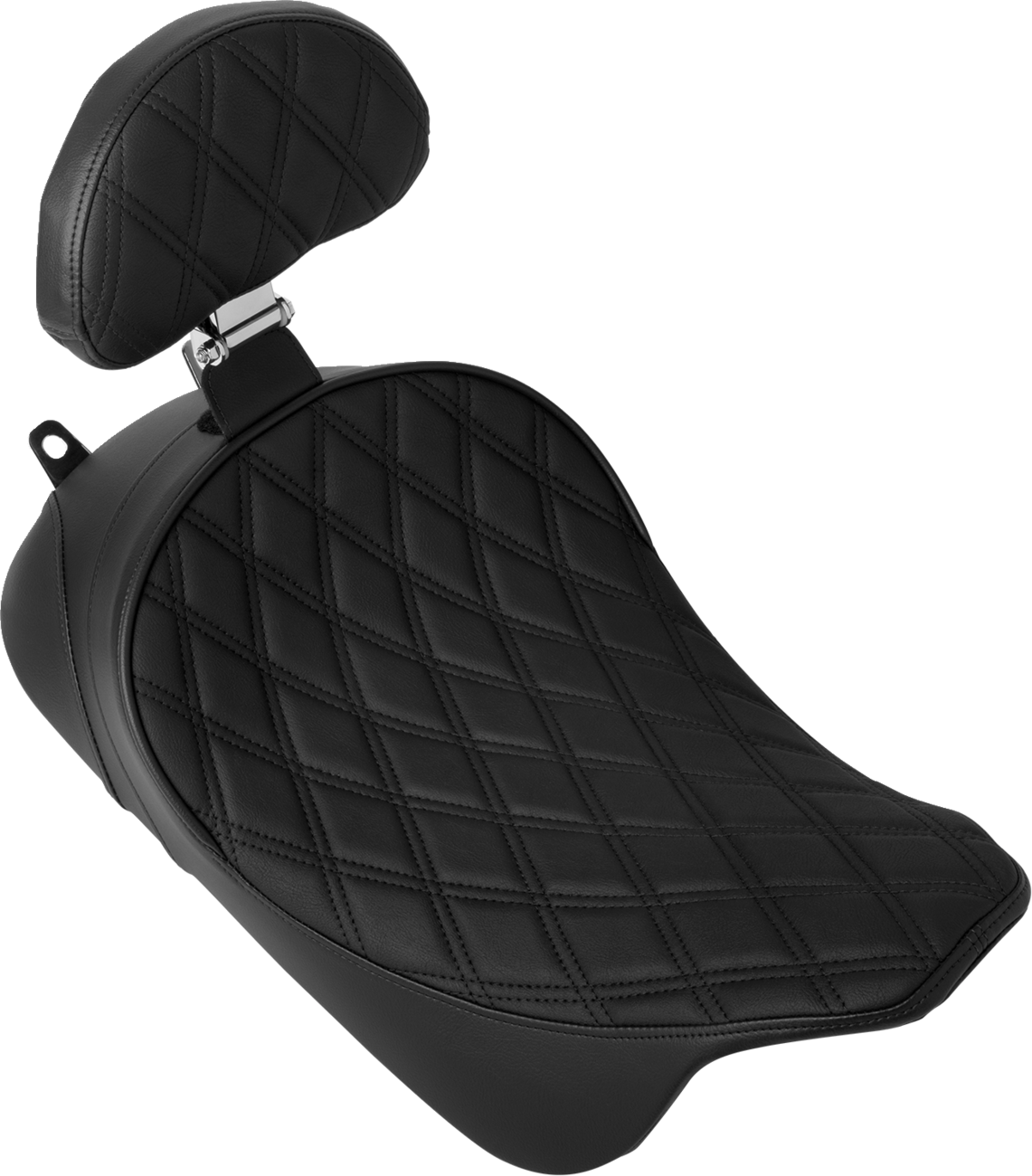 DRAG SPECIALTIES SEATS Solo Front Seat - Double Diamond - Black Stitch - w/ Backrest Option - FL '08-'23 4699B