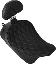 DRAG SPECIALTIES SEATS Solo Front Seat - Double Diamond - Black Stitch - w/ Backrest Option - FL '08-'23 4699B