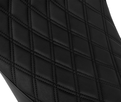 DRAG SPECIALTIES SEATS Solo Front Seat - Double Diamond - Black Stitch - w/ Backrest Option - FL '08-'23 4699B