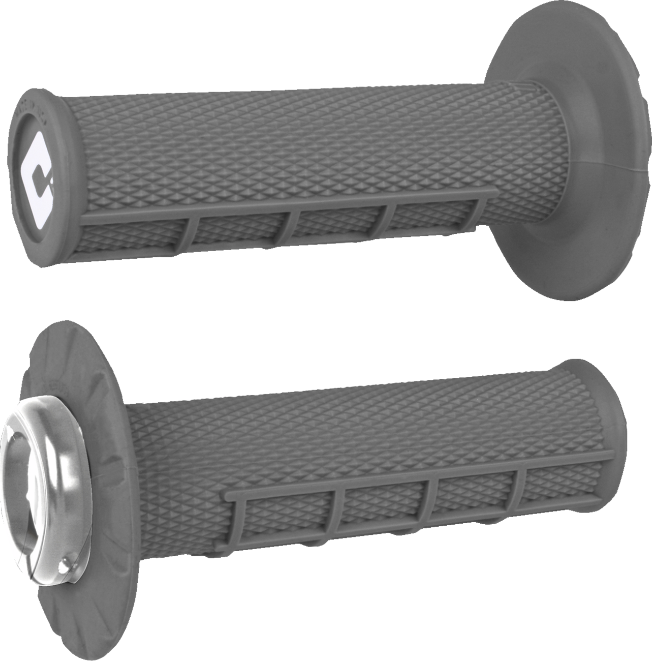 ODI Half Waffle v2.1 Lock-On Grips - ATV/MX - Graphite/Silver J33HWH-S