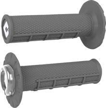 ODI Half Waffle v2.1 Lock-On Grips - ATV/MX - Graphite/Silver J33HWH-S