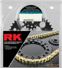 RK Chain and Sprocket Kit - Quick Acceleration - Natural - Yamaha YZF-R1/M 4107-159PX