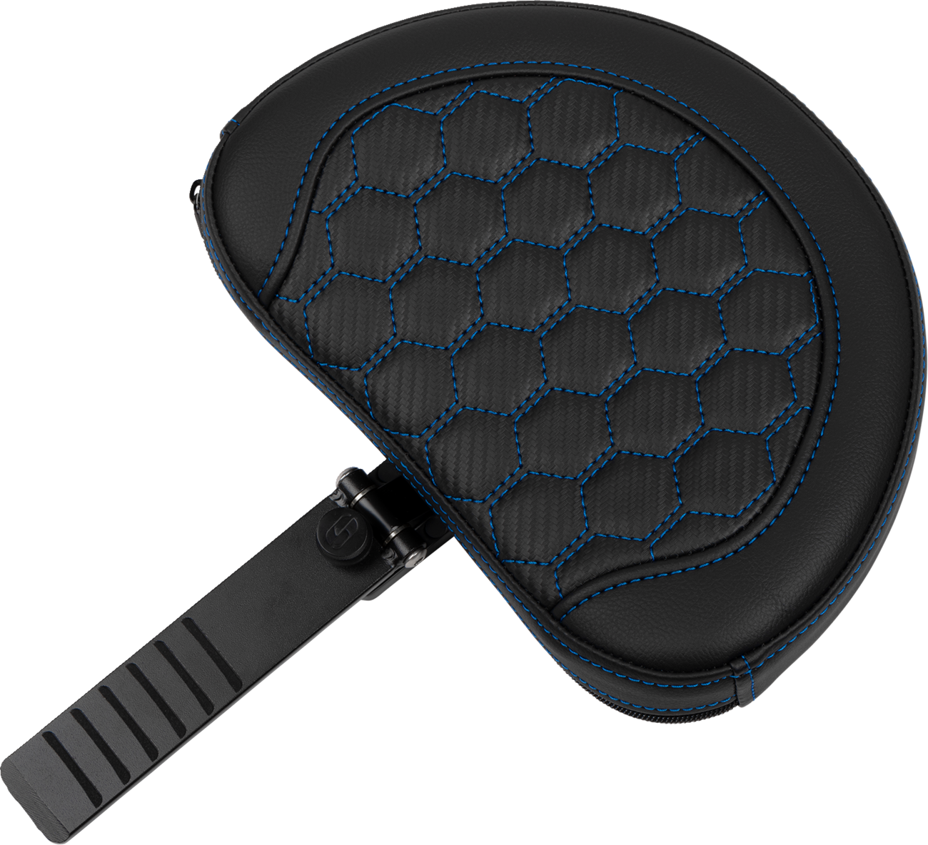 SADDLEMEN Roadsofa™ Extended Reach Seat - with Backrest - Honeycomb - Blue Stitch - FLTR/FLHX '23-'24 823-07-190B1