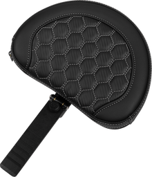 SADDLEMEN Roadsofa™ Extended Reach Seat - with Backrest - Honeycomb - Silver Stitch - FLTR/FLHX '23-'24 823-07-190B5