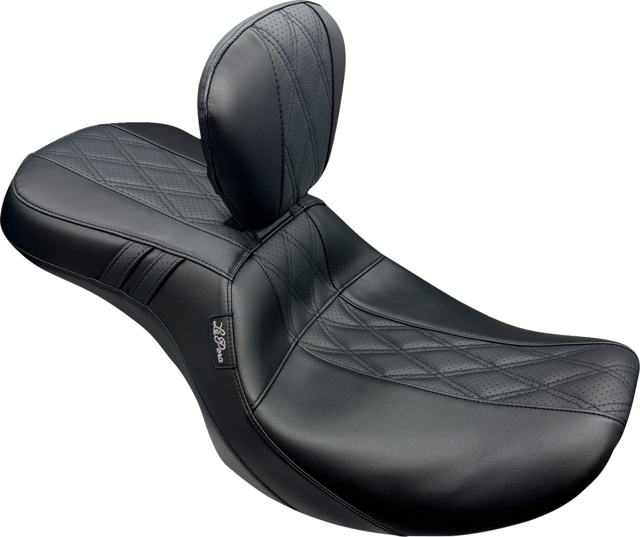 LE PERA Outcast Seat - With Backrest - GT2 Inlay - FLH/FLT '23-'25 LV-997BRGT2