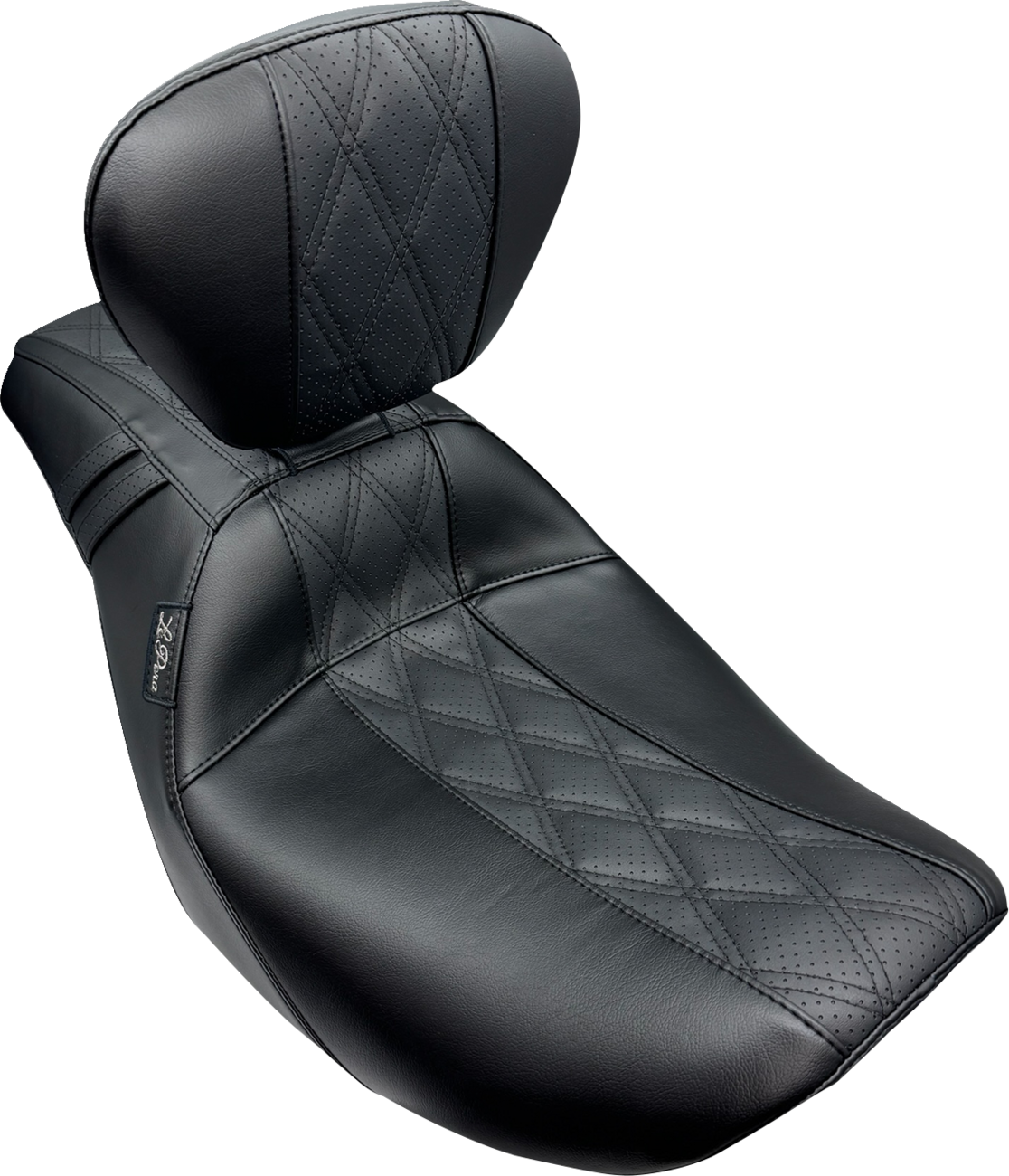 LE PERA Outcast Seat - With Backrest - GT2 Inlay - FLH/FLT '23-'25 LV-987BRGT2
