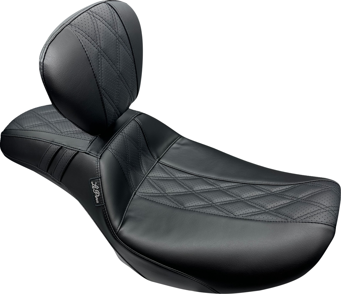 LE PERA Outcast Daddy Long Legs Seat - w/ Backrest - GT2 Inlay - FLH/FLT '23-'25 LV-987DLBRGT2