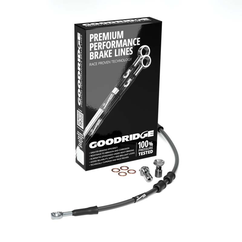 Goodridge 11-14 HD FLSTC (w/ABS) +2in Black Brake Line Kit w/Stainless Steel Fittings