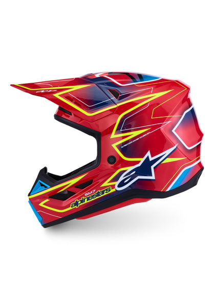 S M7 Cast Helmet Ece06/Dot Red/Yllw Fluo/Blue Glossy Xl