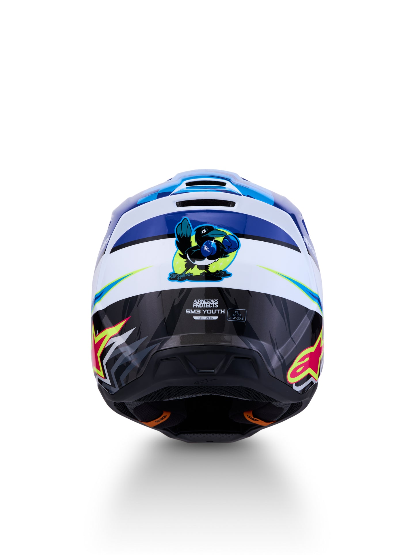 S M3 Falcon Yth Hlmt Ece06/Dot Blu/Wh/Blk/Pink Fl/Yl Fl Gl Ys