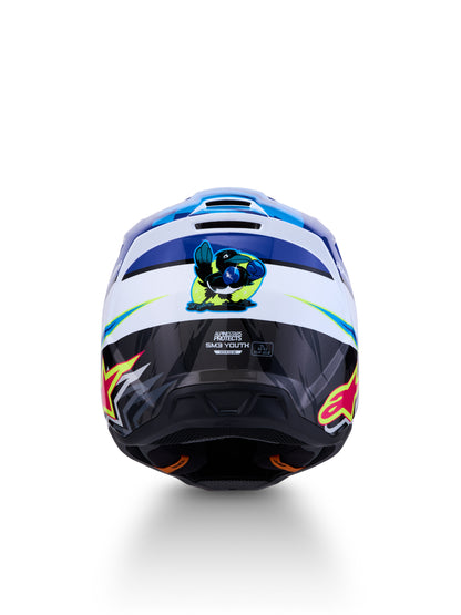 S M3 Falcon Yth Hlmt Ece06/Dot Blu/Wh/Blk/Pink Fl/Yl Fl Gl Ys