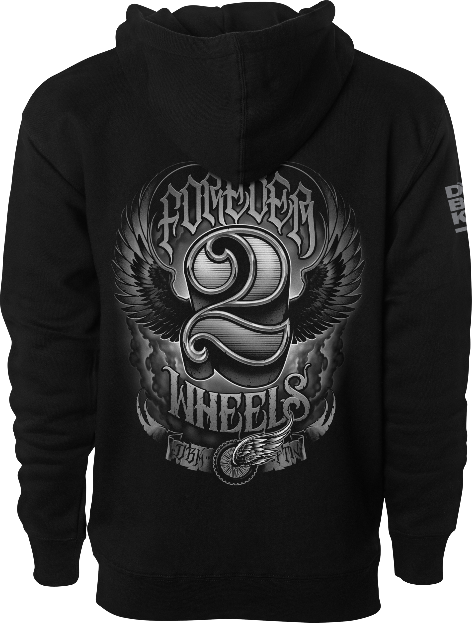 Two Wheels Hoodie Black Sm