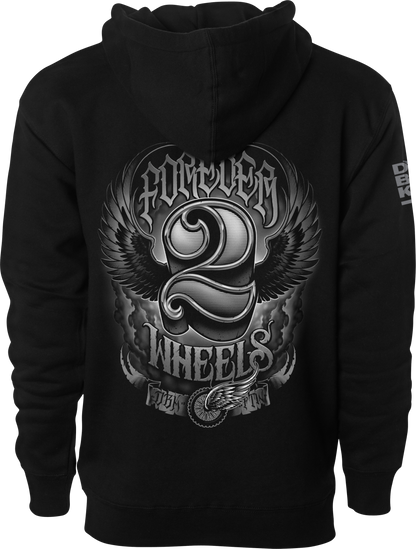 Two Wheels Hoodie Black 2x