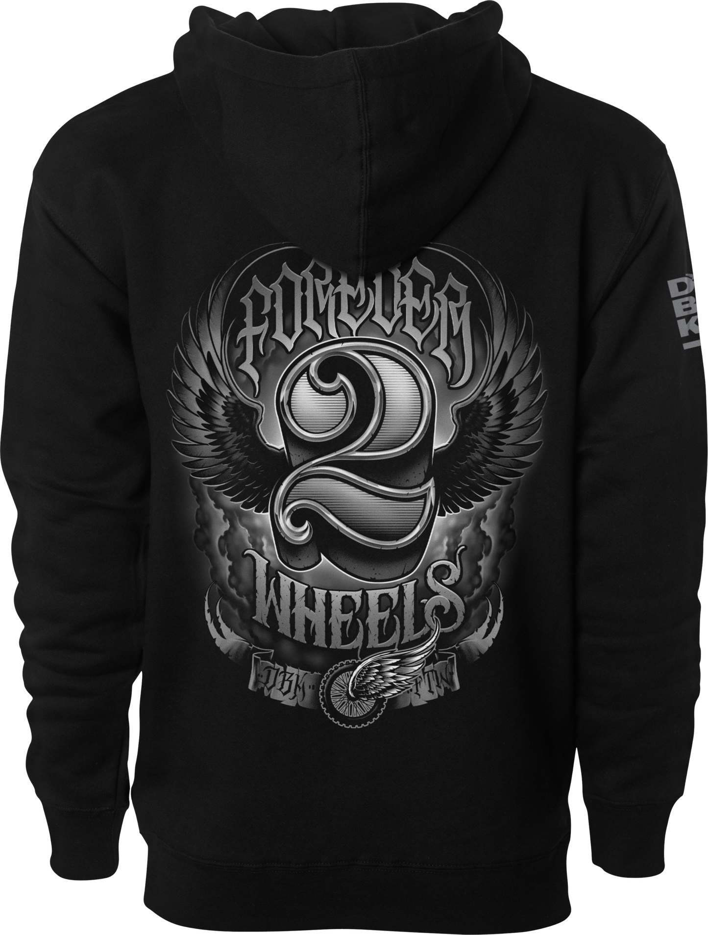 Two Wheels Hoodie Black Md