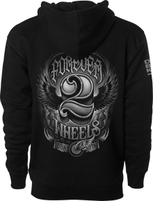 Two Wheels Hoodie Black Lg