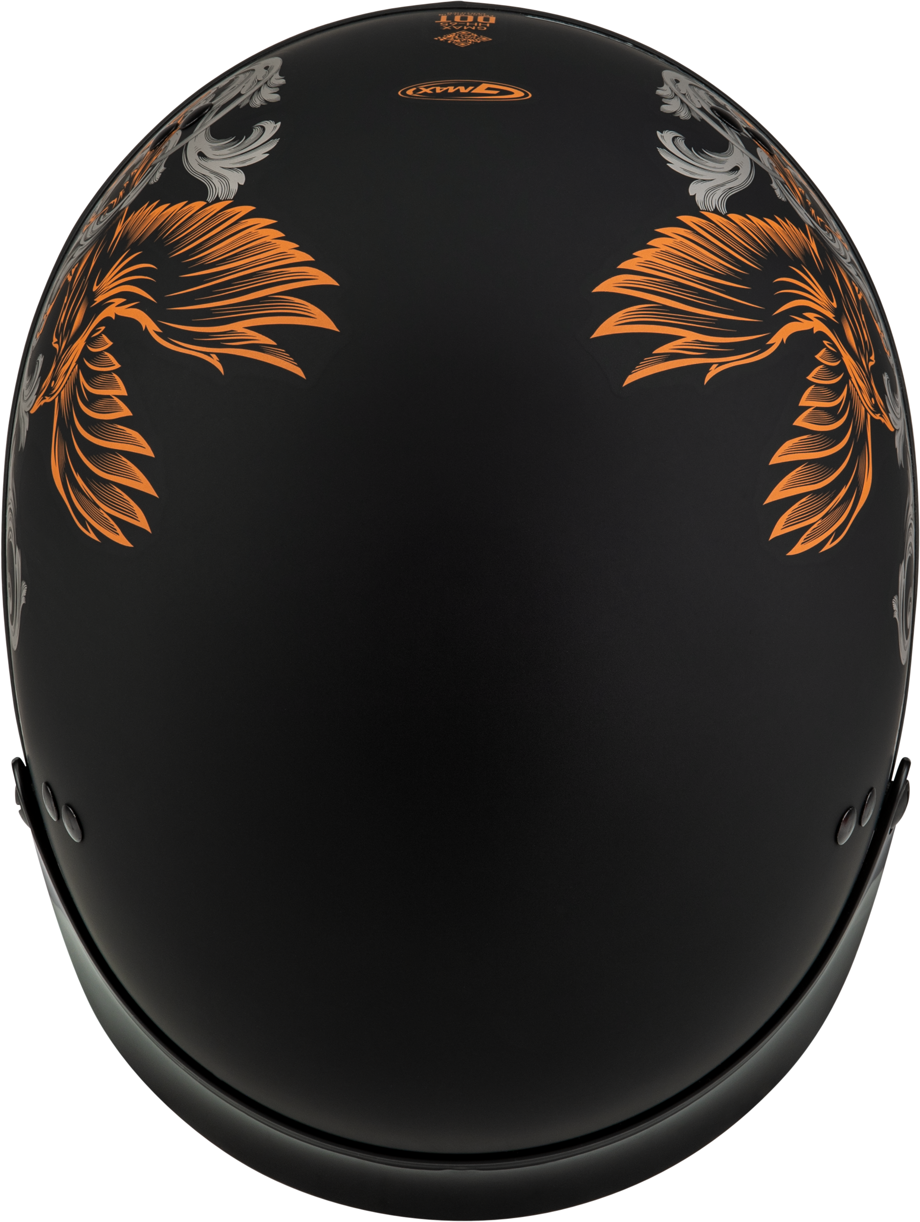 Hh 65 Corvus Helmet W/Peak Matte Black/Silver/Orange Xl