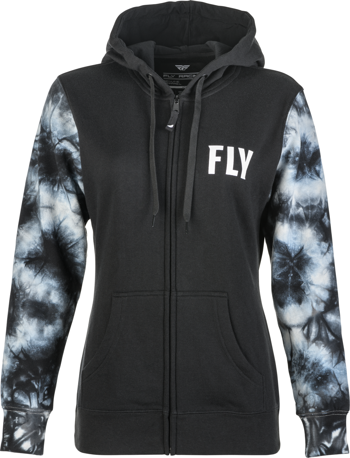 Women's Fly Tie Dye Zip Up Hoodie Black/Grey 2x