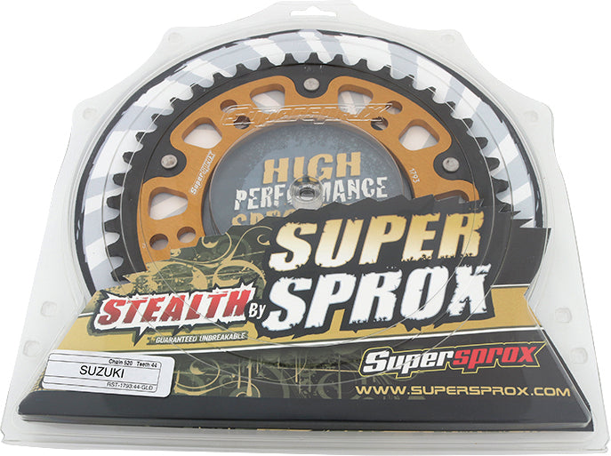 Rear Stealth Sprocket Alu/Stl 44t 520 Gld Hay/Suz/Tri