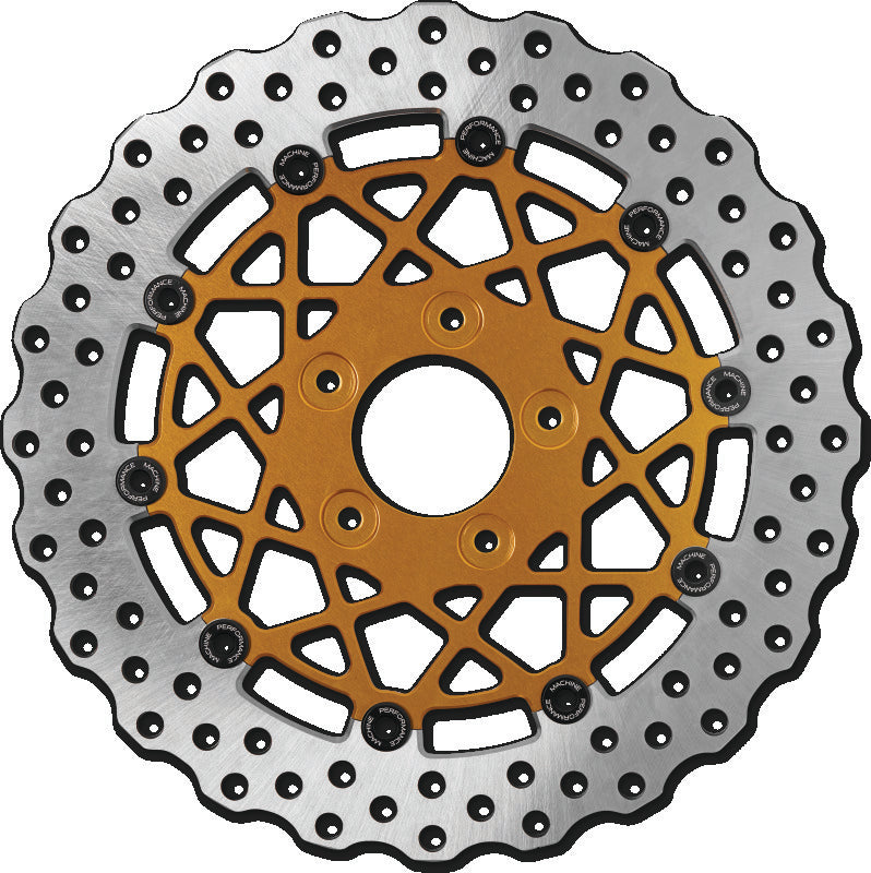 Performance Machine Disc/Carr Speedstar 11.8in x .20 FF No O/S Rr - Gold Ano