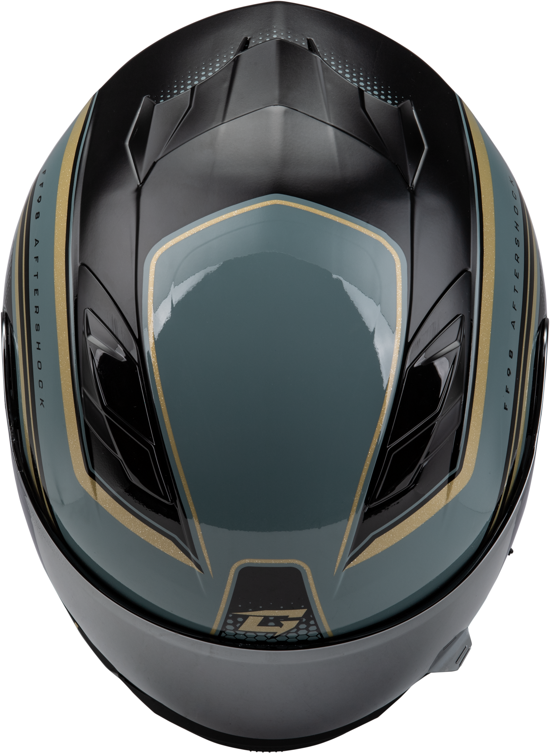 Ff 98 Aftershock Helmet Grey/Metallic Gold Xl